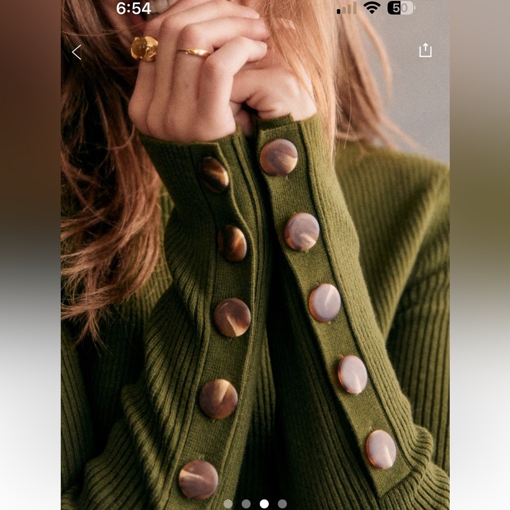 Sezané Hayley mock neck sweater “jumper” NEW Size XL color perfect green NWT - Picture 4 of 7